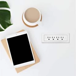 6 ft. Cord 15 Amp 4-Outlet Radiant Furniture Power Strip, White by Legrand 11 6 ft. Cord 15 Amp 4-Outlet Radiant Furniture Power Strip, White by Legrand -Legrand Sales white legrand power strips rd4rwh e1 1000