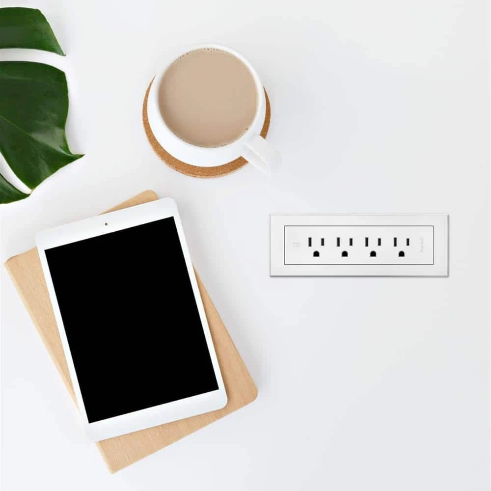 6 ft. Cord 15 Amp 4-Outlet Radiant Furniture Power Strip, White by Legrand 4 6 ft. Cord 15 Amp 4-Outlet Radiant Furniture Power Strip, White by Legrand - Image 2