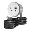 10 ft. Cord 15 Amp 1-Outlet and 2 Type A/C USB Round Furniture Power Strip in White by Legrand