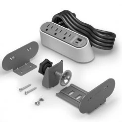 Wiremold 3-Outlet Desktop Power Strip Center Kit with USB A/C, 6 ft. Cord, White by Legrand