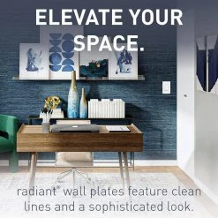 Radiant 4 Gang 4-Decorator Rocker Screwless Wall Plate, White (1-Pack) by Legrand -Legrand Sales white legrand rocker light switch plates rwp264wcc6 44 1000