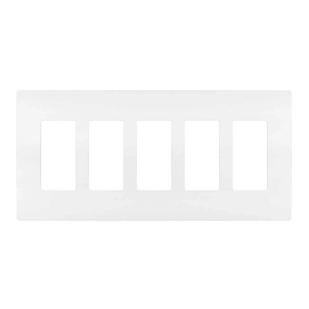 Radiant 5 Gang 5-Decorator Rocker Screwless Wall Plate, White (1-Pack) by Legrand 3 Radiant 5 Gang 5-Decorator Rocker Screwless Wall Plate, White (1-Pack) by Legrand