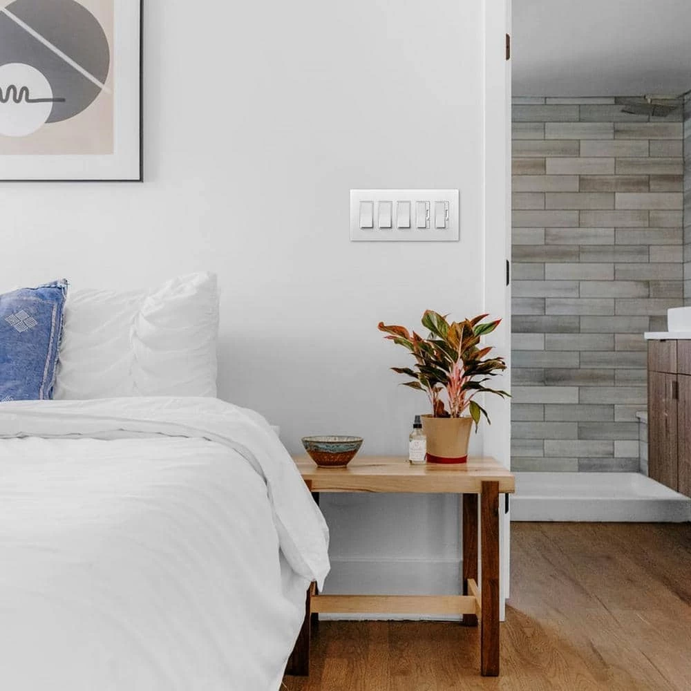 Radiant 5 Gang 5-Decorator Rocker Screwless Wall Plate, White (1-Pack) by Legrand 6 Radiant 5 Gang 5-Decorator Rocker Screwless Wall Plate, White (1-Pack) by Legrand - Image 4