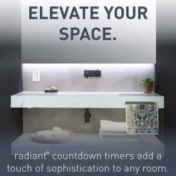 Radiant 4 Button 60-Minutes, 40-Minutes, 20-Minutes, 10-Minutes Indoor Digital Countdown Timer, White by Legrand -Legrand Sales white legrand timers rt2wccv4 1f 1000