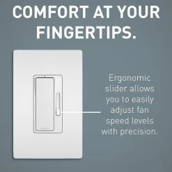 Radiant 1.6 Amp Single Pole/3-Way De-Hummer Fan Control, White/Light Almond/Ivory by Legrand -Legrand Sales white light almond ivory legrand ceiling fan switches rhdh163ptcccv6 1f 1000