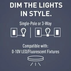 Radiant 0-10 Volt Single Pole/3-Way Flourecent/LED Dimmer, White/Light Almond/Ivory by Legrand -Legrand Sales white light almond ivory legrand dimmers rh4fbl3ptcccv6 fa 1000